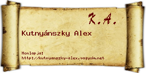 Kutnyánszky Alex névjegykártya