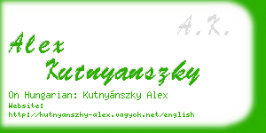 alex kutnyanszky business card